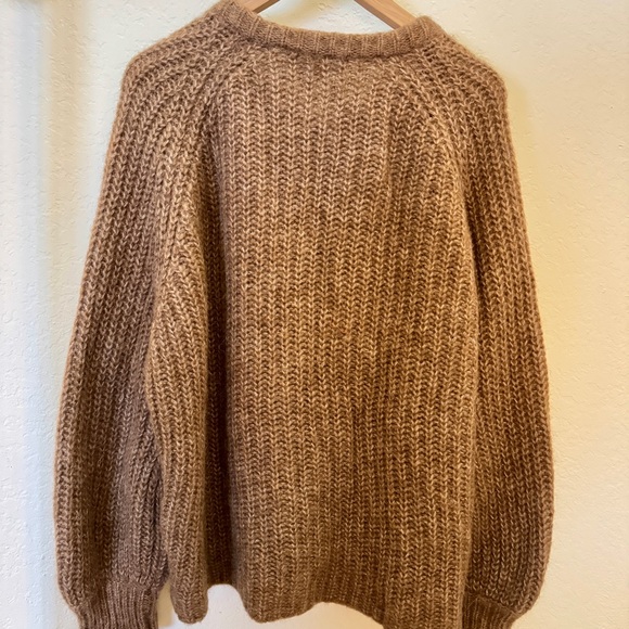 Sezane Emile Cardigan Alpaca Blend Brown Chunky Knit NWOT - Picture 4 of 7